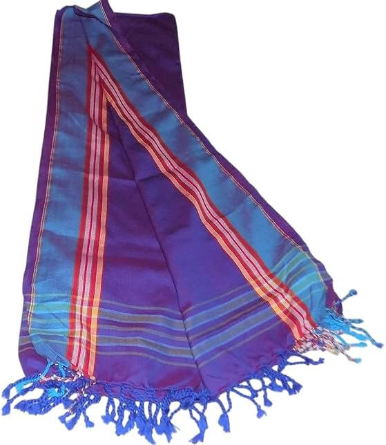 JackielynaJackielyna African Kikoy - Purple Striped Cotton Scarf for Women Beachgoers