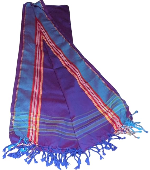 Jackielyna African Kikoy - Purple Striped Cotton Scarf for Women Beachgoers