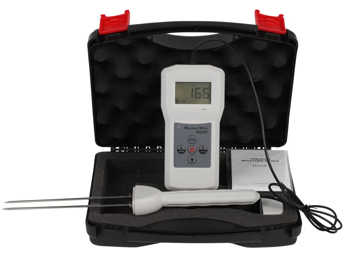 tobacco moisture meter manufacturing plant cost HFBTE Tobacco Moisture Meter Analyzer Tester Tobacco Bale Moisture Tester  With Measuring Range 8% To 40% For Tobacco Stem Silk Flakes Stalks Tobacco  Slices Tobacco Leaves Tobacco Stalks Etc