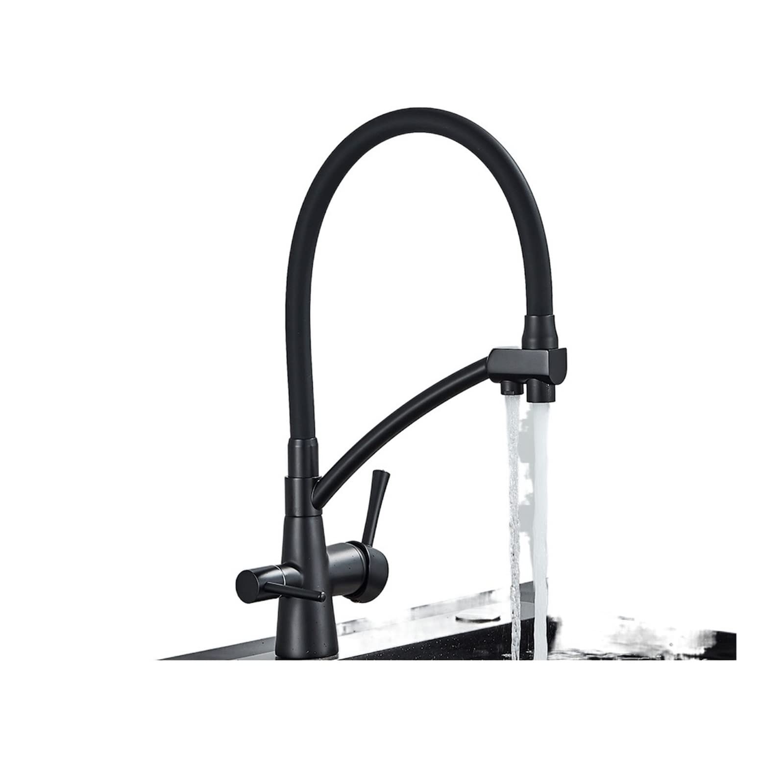 GLETSF 3 Kitchen Faucet Pullout Spray T Mixer Gooseneck Sink Tap With 360Swivel Spout Modern Kitchen Upgrade Easy Installation Durabdesign,