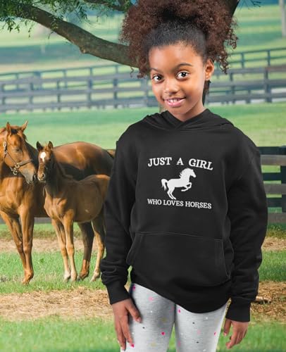 Tstars Just a Girl Who Loves Horses Hoodie for Girls Youth Equestrian Hoodies Gift Horseback Riding and Fans3