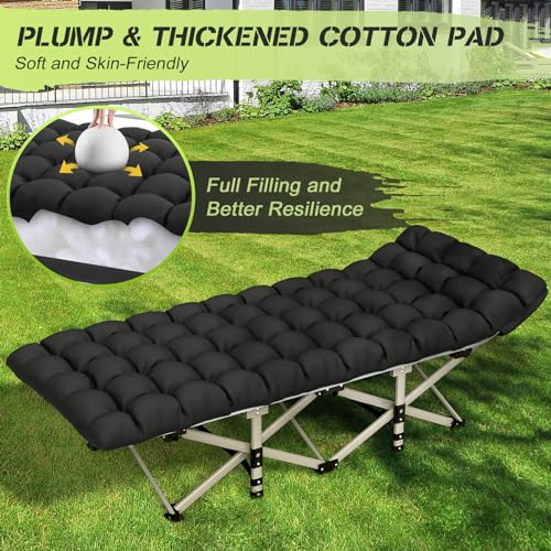 Suteck-Camping-Cot-Folding-Camping-Cot-Bed-for-Adults-Sleeping-1200D-Double-Layer-Oxford-Portable-Folding-Outdoor-Cots-for-Camping-WSoft-Pad-Carry-Bag-for-Home-Office-Nap-Beach-Travel