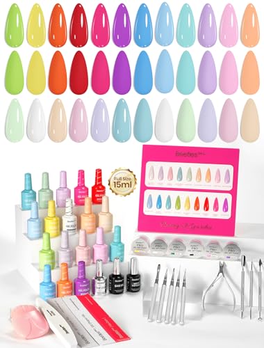 Image of Beetles PRO Gel Polish Set - Poetry of Garden, 15ml Full Size Neon Bright Summer Gel Polish 18 Colors Salon Nails Kit with Base Coat Glossy & Matte Top Coats, 6 Painting Gel UV Nail Lamp Cure Needed