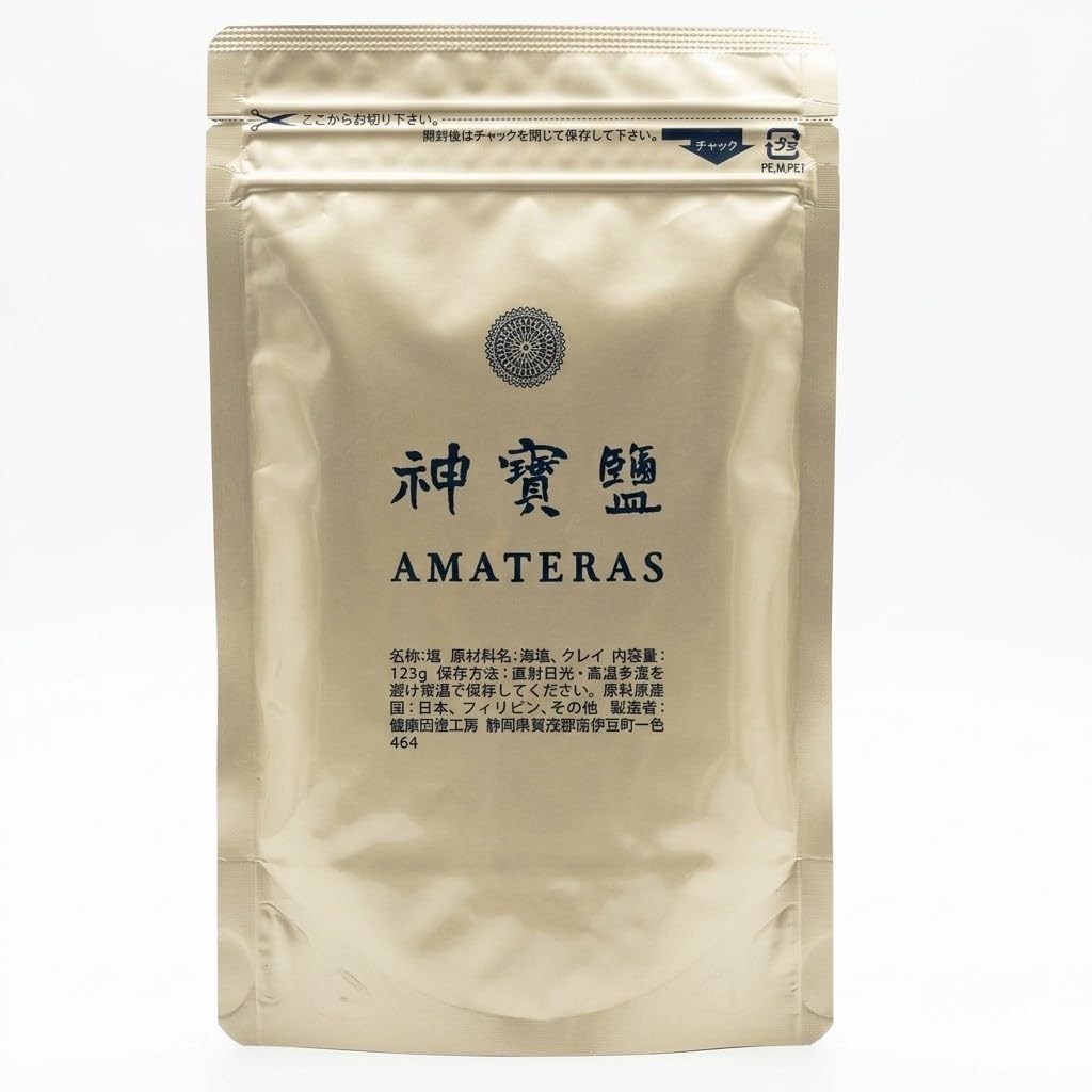 Amazon.co.jp: 神宝塩 アマテラス 123g 健康回復工房 天然塩 | クレイ