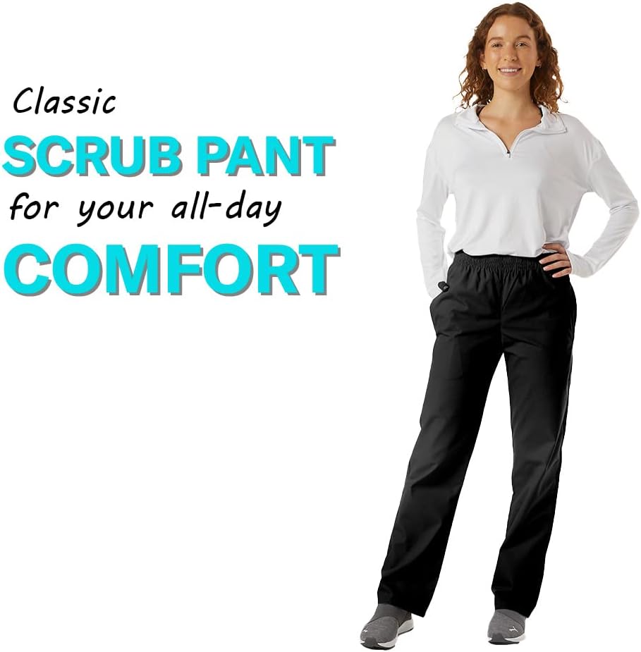SPECTRUM UNIFORMS Unisex Scrub Pant, Ultrasoft Classic Scrub Pants Elastic Waist Pant Medical Professionals Pant- Pack of 2