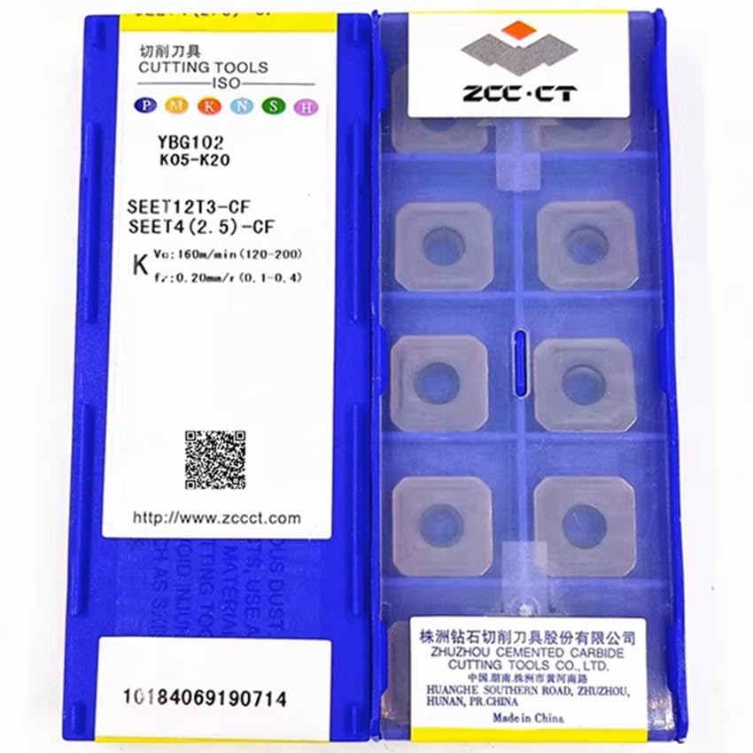 Tool Part for SEET12T3-CF YBG202/SEET12T3-CF YBG102/SEET12T3-CF YBD152/SEET12T3-CF YD201 SEET12T3-CF CNC Inserts 10pcs/Box - (Angle: SEET12T3-CF YBG202 / Shank Diameter: 100pcs (10 Box))