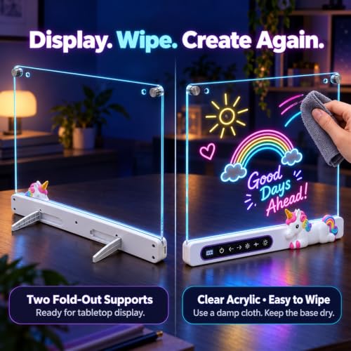 LED Drawing Board for Kids, 16" Rechargeable Neon Light Up Drawing Tablet - image 9