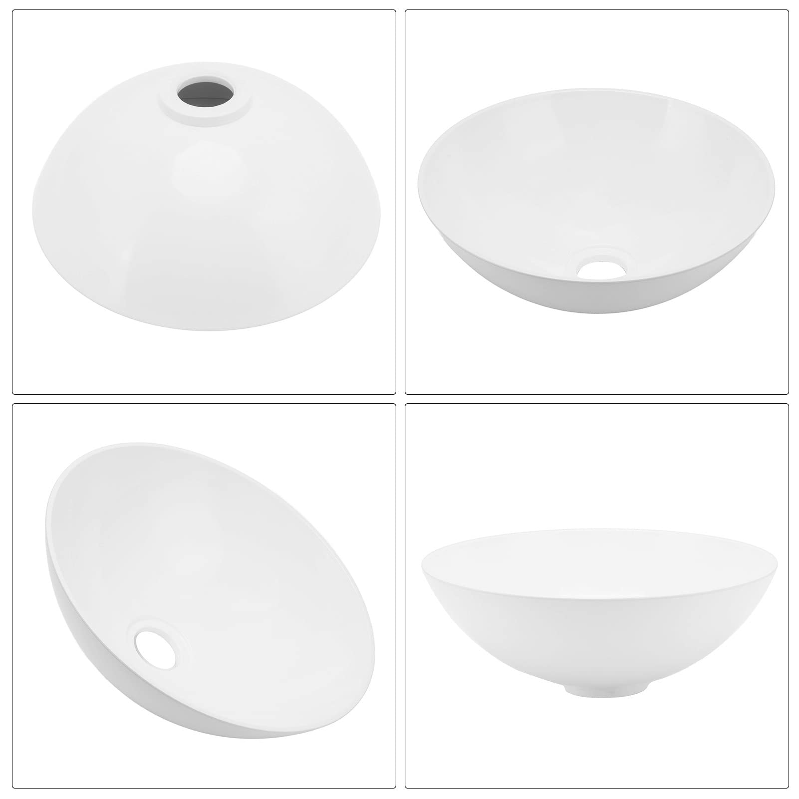 Akozon Fregadero para Caravana, 327,6x129,1 Mm Fregadero de Tocador Cuenco Redondo Lavabo del Baño Acrílico para RV, Caravanas, Autocaravanas, Yates, Baño