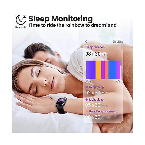 Smart Watch, AOKESI 2023 Newest Touchscreen Smart Watch for Android Phones and iPhone Compatible, 5ATM Waterproof Fitness Tracker with 24/7 Heart Rate, Blood Oxygen, Smartwatch for Men Black