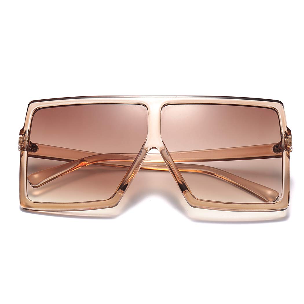 ArmearWomen Oversized Square Sunglasses Big Frame Flat Top Shades Lens