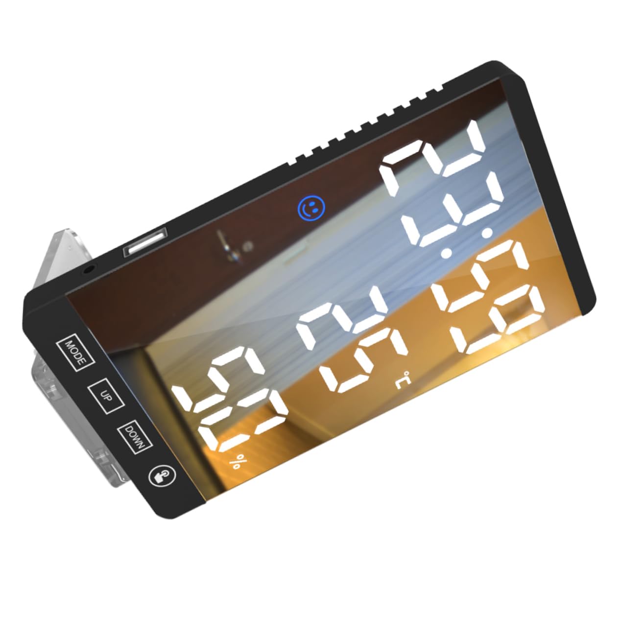 Reloj Despertador LED Negro con Pantalla Digital y USB