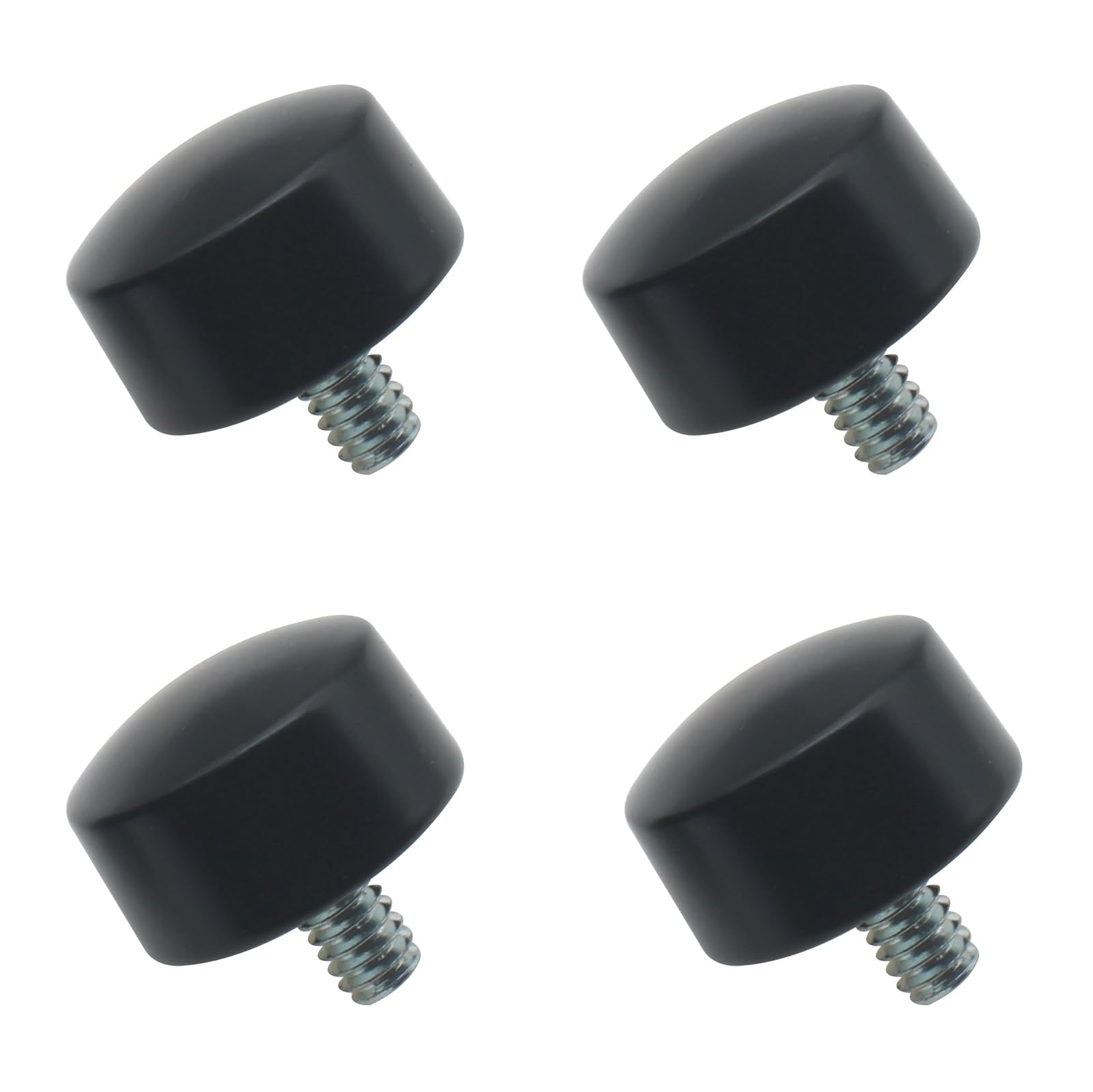 FDXGYH 4pcs End Cap Finials for Curtain Rods 3/4" Curtain Rod End Caps Cylindrical Drapery Rod Finials with M6 Screws (Black)