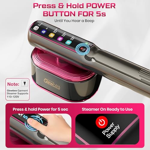 Image of Travel Steamer for Clothes, 1200W Portable Steamer & Iron 2 in 1, Handheld Garment Steamer with 10s Fast Heatup, 5 Modes LED Touch Display, Large Ceramic Panel & 110ml Tank for Home and Travel