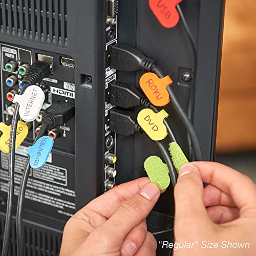 Image of Cable Labels by Wrap-It Storage, Speech Bubbles, White (36-Pack) Write On Cord Labels, Wire Labels, Cable Tags and Wire Tags for Cable Management and Organizer for Electronics, Computers, More