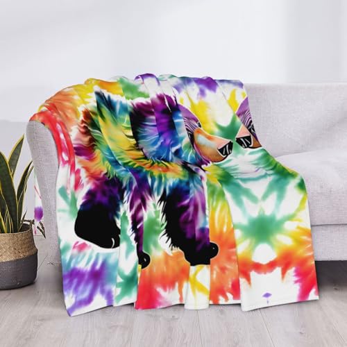 Parure de lit en flanelle Bear Dancing couverture en microfibre 101x76 cm