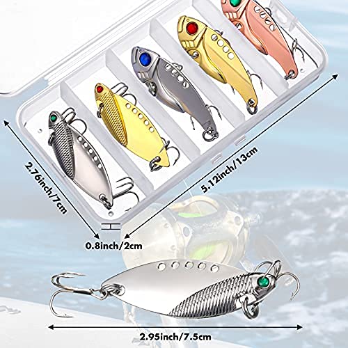 10 Pieces Metal Hard Spinner Blade Bait Fishing Lure Crankbait Bass Fishing Spinner Blade Spinner Spoon Blade Swimbait Freshwater Saltwater Fishing Tackle Lures Treble Hook For Bass Walleye Trout #TOP2