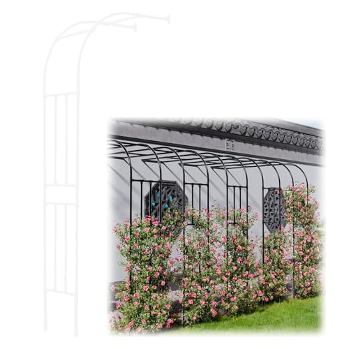 Elegant Half Side Garden Arch for Climbing Plants Sturdy Metal Rose Arbor Outdoor Indoor Pavilion Perfect for Weddings Patios Lawns Ideal Garden Decor