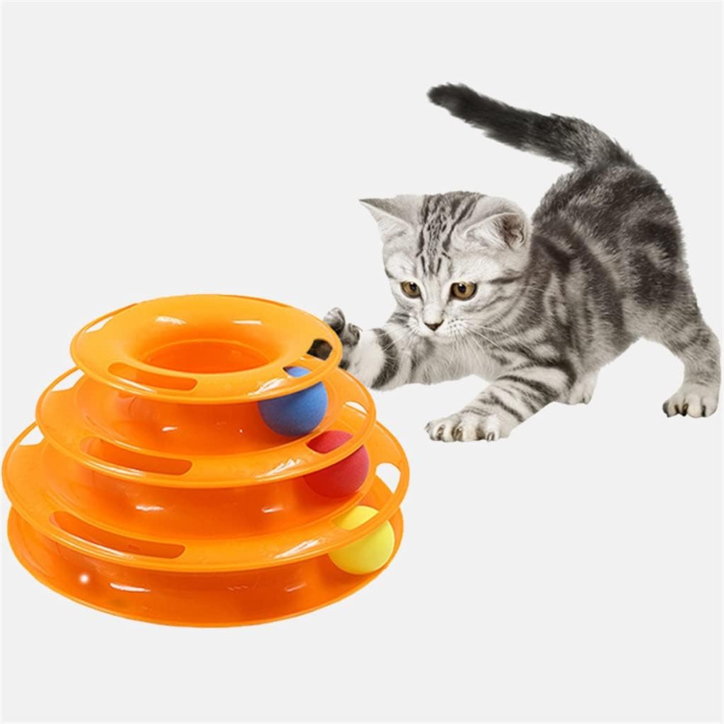 Three Levels Pet Cat Toy Training Amusement Plate Kitten Tower Tracks Disc Cat Intelligence Amusement Triple Disc Tumblers