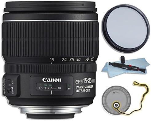 Lens Bundle: Canon 15-85mm f/3.5-5.6 IS USM EF-S Lens (white box) with a 72mm UV Digital Multi Coated Filter, Lens Pen Cleaning System & Lens Cap Holder