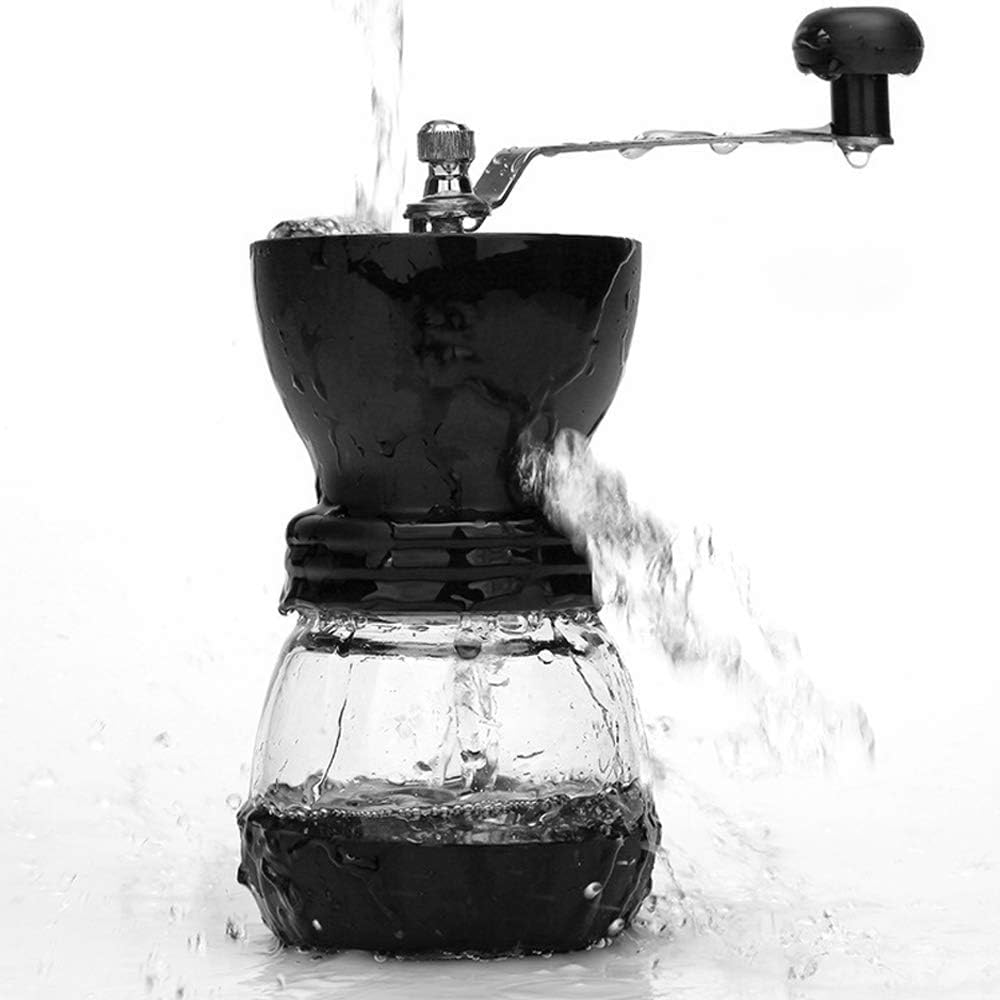 Broyeur Cafe grain - Moulin à café manuel, Acier Inoxydable et Verre, Meules En Céramique Réglables, Facile À Nettoyer, Idéal Pour Café, Espresso, French Press et Café Filtré