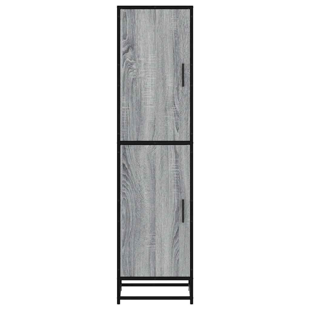vidaXL Highboard Grau Sonoma 35,5x35x139 cm Holzwerkstoff und Metall, Beistellschrank, schlanker Lagerschrank, hoher Schrank, Hochschrank