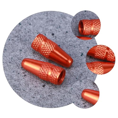 12 Und Tapones de válvula de bicicleta estilo francés naranja miniatura 4