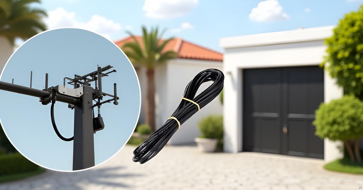 Came TOP-A862N - Antena externa profesional (868 MHz, antena aérea/aérea/antena, 50 ohmios, con cable extralargo de 5 m, RG58, para accionamientos de puertas de hasta 200 m de alcance, montaje en