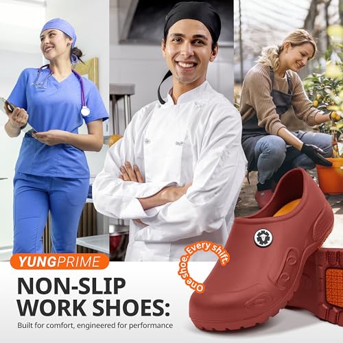 Image of YUNGPRIME Men's and Women's Slip-Resistant Work Shoes - Nursing - Chef Shoes