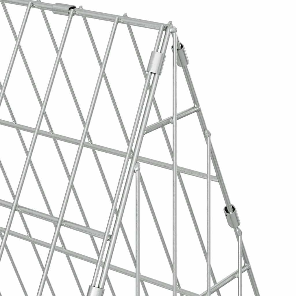 Jaula para pollos de acero galvanizado, 215 x 55 x 55 cm, resistente a la intemperie con protección, parque para gallinas, conejos, cobayas, rueda libre modular, pajarera plateada
