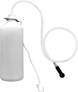 KVAEY 1L Brake Bleeder Bottle, Automotive Brake Pressure Bleeder Bottle with 24 Inch Tube Rubber Connector Steel Chain, One Person Plastic Brake Fluid Bottle for Car ATV Motorcycle