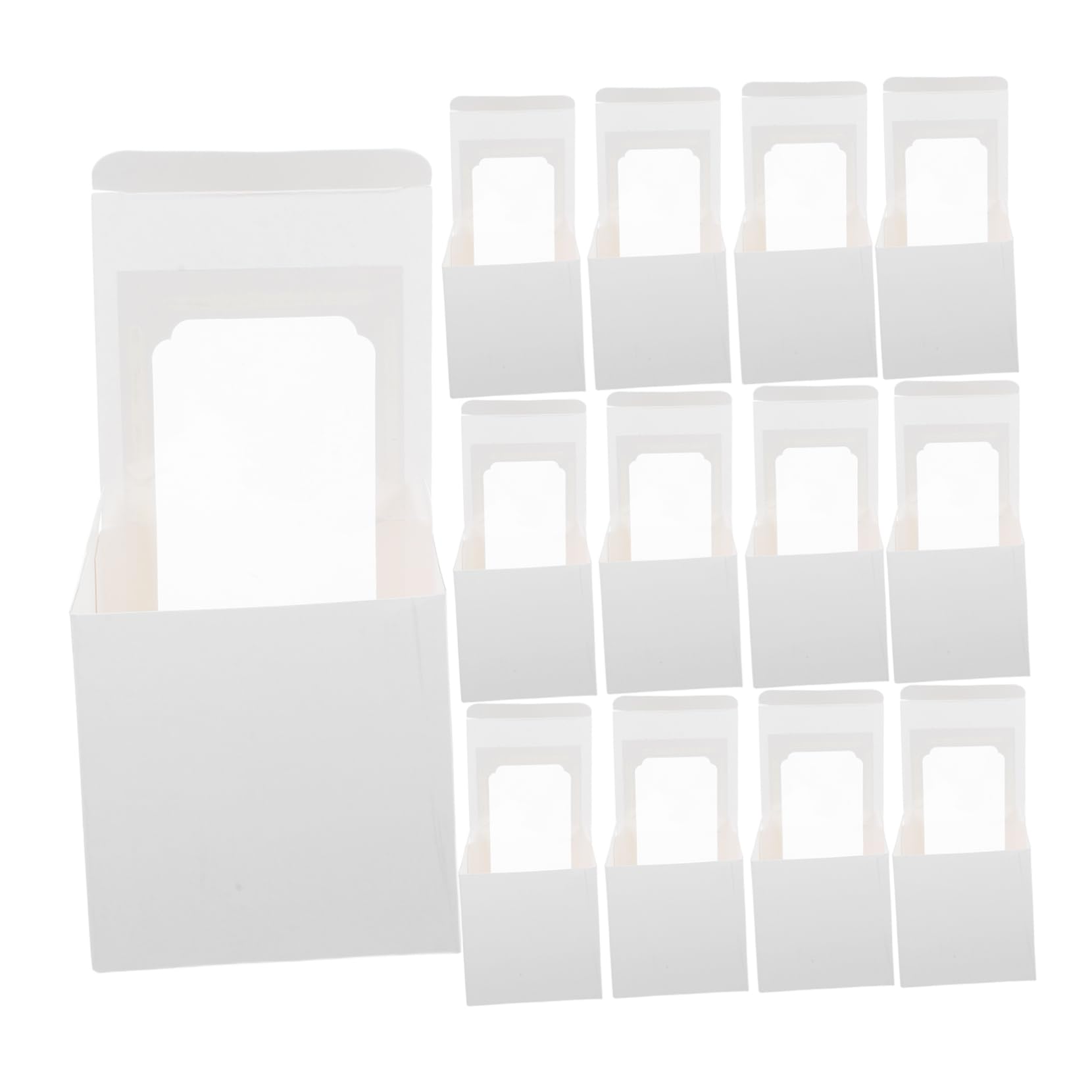 Cabilock 20pcs Cupcake Carrier White Treat Boxes Small Boxes for Treats Single Cupcake Container