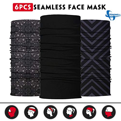 Image of Venswell Neck Gaiter Face Mask Men Women,Seamless Bandana Rave Face Cover Scarf Mask,Balaclava,Headband, Head Wrap,Headwear