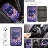 Cute Black Cat Car Interior Accessories for Women, Car Seat Covers Full Set with Auto Steering Wheel Cover Center Console Pad Seat Belt Covers, Auto Decorations Set of 8