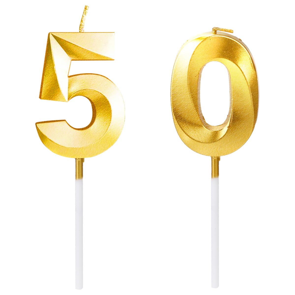 Gladfresit Gold Digital Birthday Cake Candles - Number 50, Smokeless, Environmental Protection, Happy Birthday Candle For Birthday Cake (Number 50), 2308-68