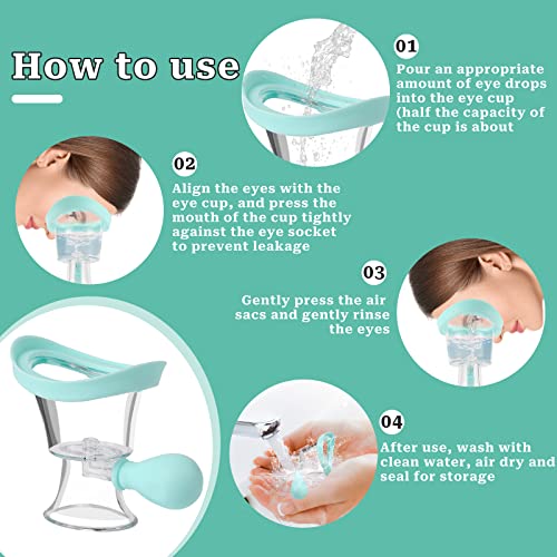 image for Sliverdew Eye Wash Cup, Silicon Eye Wash Kit Eye Cleaner Manual Air Pr