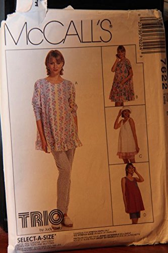 McCall's Pattern 7622 Size E (14,16,18) / Maternity Dress, Top, Pull-On Leggings In Two Lengths And Pull-On Shorts - Leggings For Stretch Knits Only