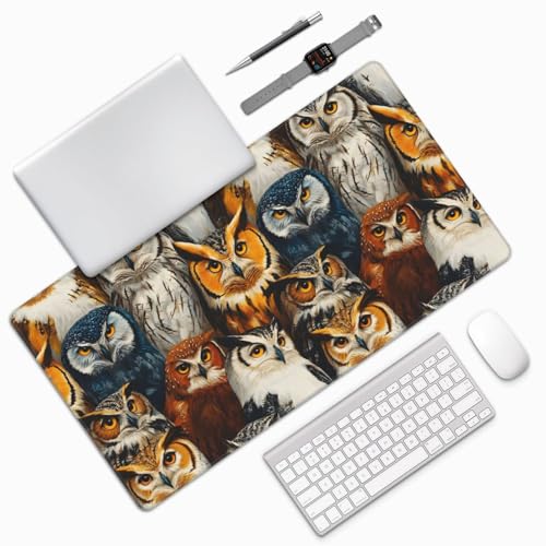 Tapis de souris de jeu grand format avec impression hibou - 5
