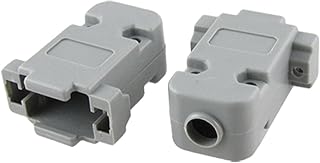 Aexit 2 Pcs Audio & Video Accessories Gray Plastic DB9 RS232 Male Female Hoods Shell Connectors & Adapters w Screw