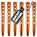 Cosmos® Pack of 6 Orange Color Aluminum Tent Stakes for Camping / Trip / Hiking / Backpacking or Other Outdoor Activities in Sand or Snow
