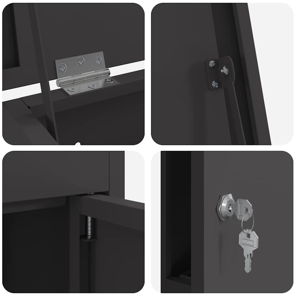 vidaXL Caja de Entrega de Paquetes Negro 44,5 x 29 x 110,5 cm Acero