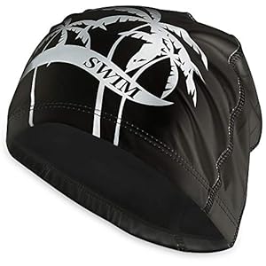 Badmuts Duurzaam Hoogelastisch Universele Zwemmuts PU Waterdicht Badmuts voor Heren Dames (4 Kleuren Optioneel)(Zwart)