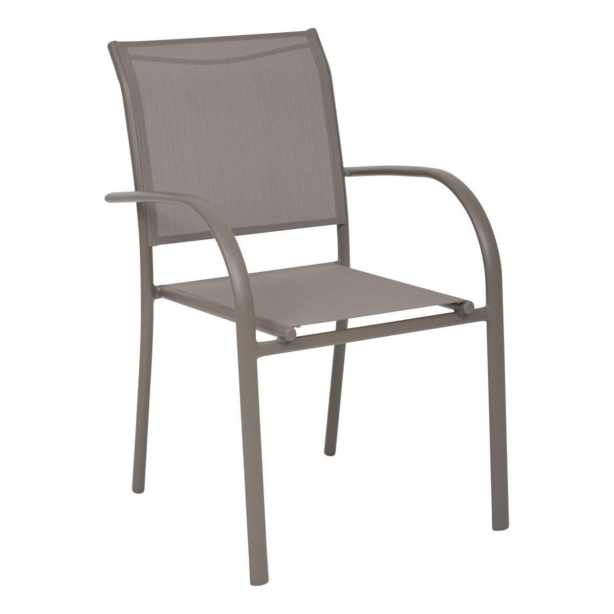 Hespéride - Fauteuil de Jardin Piazza - Couleur Noisette - Aluminium Anti-Rouille - Mobilier d'Extérieur Terrasse Balcon