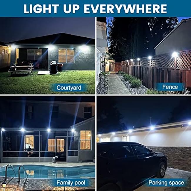 BAXIA TECHNOLOGY Solar Outdoor Lights Wireless Security Motion Sensor Solar Lights Outdoor Waterproof for Front Door,Backyard,Steps,Garage,Garden (400LM,4 Packs)