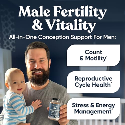 Image of Eu Natural Conception for Him - Male Fertility Supplements with Ashwagandha, Folate & Zinc - Sperm Count, Motility & Strength Support - Fertility Support for Men, 60 Vegetarian Capsules