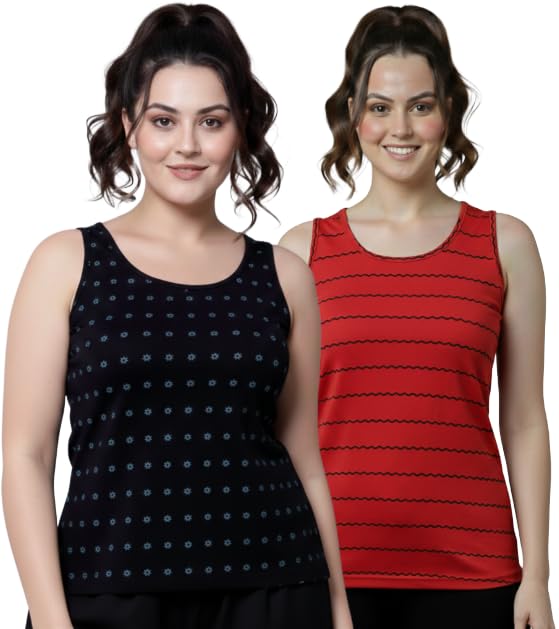 irana Women Printed Tank Top for Girls & Women | Sleeveless Casual Summer Top |Printed Tank Tee | Loose Fit Camisole Top for Regular Wear, Home Wear, Gym, Yoga & Travel=Pack of 2-picture-45