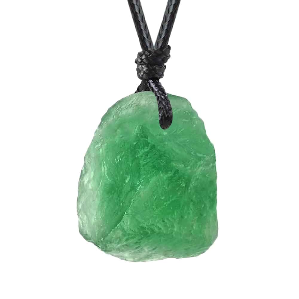 LERSUSI Natural Raw Crystal Necklace for Women Irregular Stone Necklaces Spiritual Gemstone Pendant with Adjustable Rope