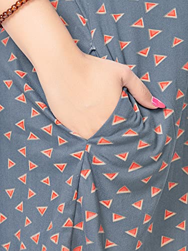 Image of PNAEONG Women's Cotton Nightgown Sleepwear Short Sleeves Shirt Casual Print Sleepdress, Grey, X-Large
