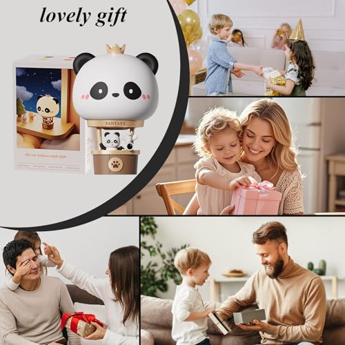 Lámpara de Mesa Infantil Panda Globo Aerostático Recargable miniatura 2