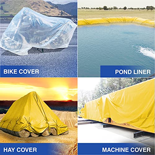 Image of TUFFPAULIN Plastic 12Ft X 10Ft 120 GSM Yellow Tarpaulin Tirpal Tadpatri Tharpai Thadika,Extra Strong,Reinforced Eyelets,Uv Resistant,100% Waterproof Virgin,6 Layer Mlcl 3D Rib Technology-1 No.