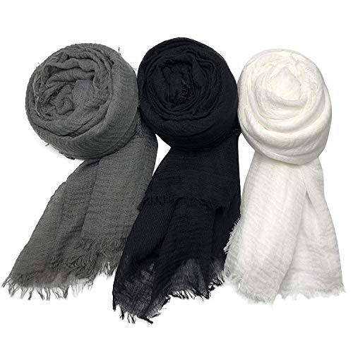 MANSHU 3 PCS Women Soft Scarf Shawl Long Scarf.